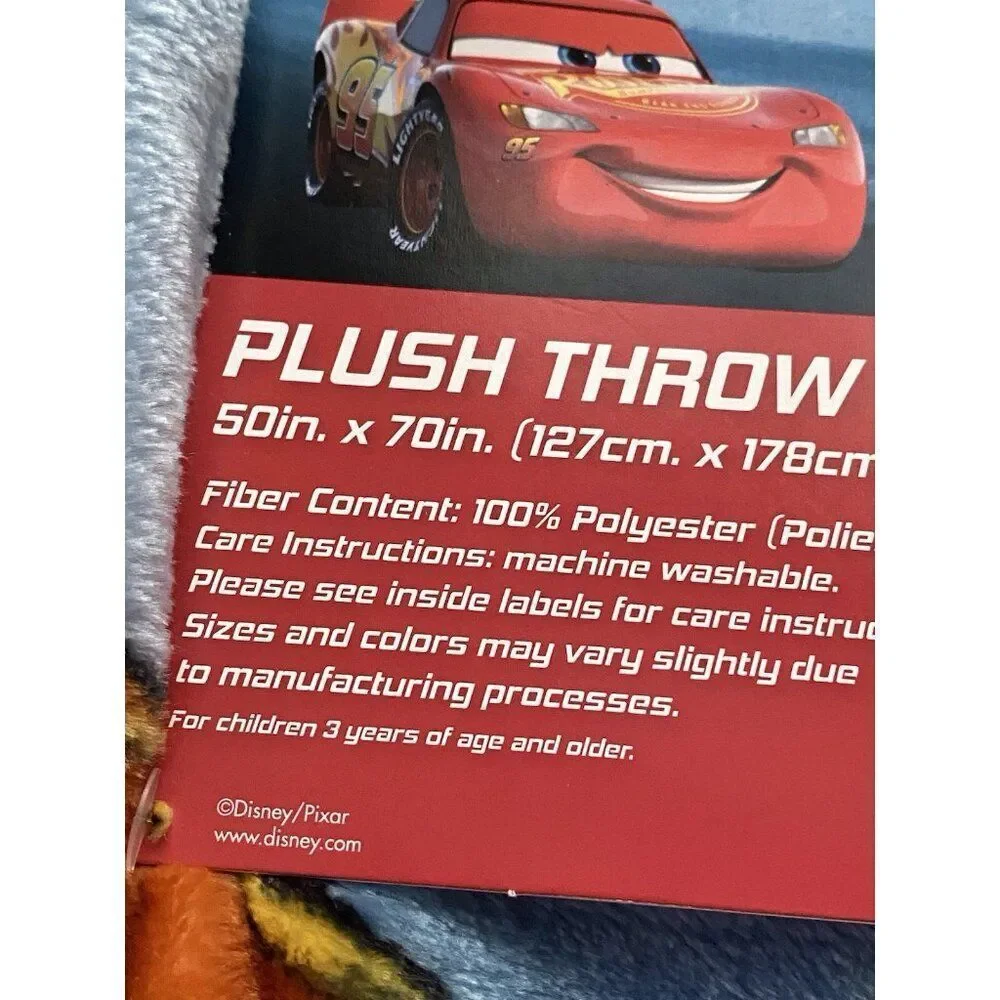 DISNEY Pixar CARS LIGHTNING MCQUEEN 95 Tow Mater Throw‎ Blanket 50 X 70” NEW